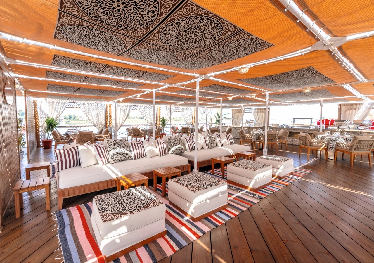 Sun deck of the JAZ Bahareya Nile Cruise Nile cruise